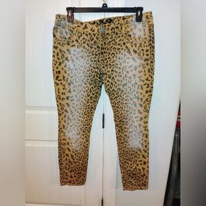 Leopard Print Skinny Jeans Star Brand By Julianne Mcdonald Size 17 No Label